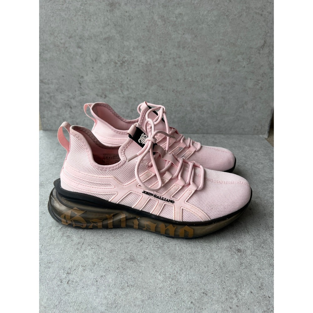John Galliano Pink Sneakers Cloth Trainers Mesh Chunky Bubble Sole Womens 40‎